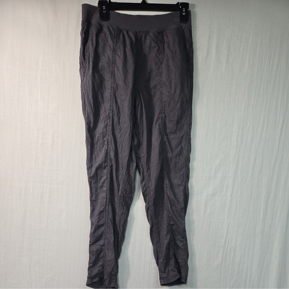 Faherty Arlie Pull-On Tapered Leg Pants Women's S Gray Linen Organic Cotton